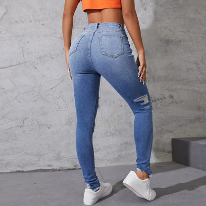 Pantalons en jean skinny déchirés pour femmes