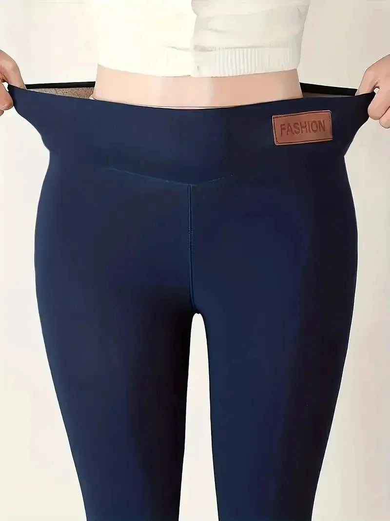 Leggings taille haute en velours d'agneau épais pour femmes