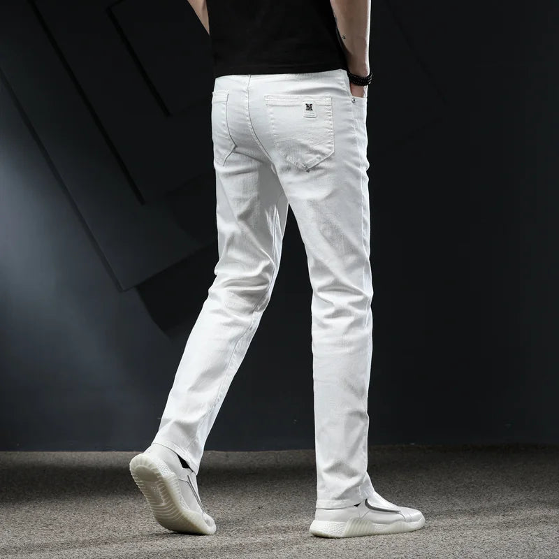 Jeans slim blancs pour hommes