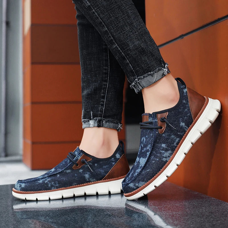 Chaussures décontractées rétro en denim pour hommes