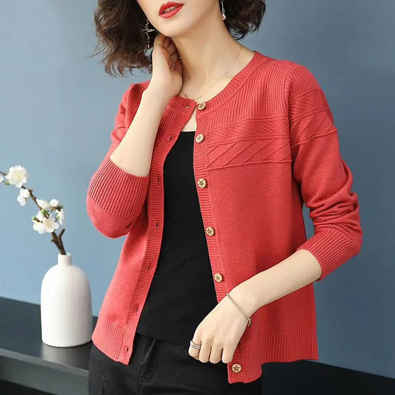 Cardigan à manches longues et boutons pour femme