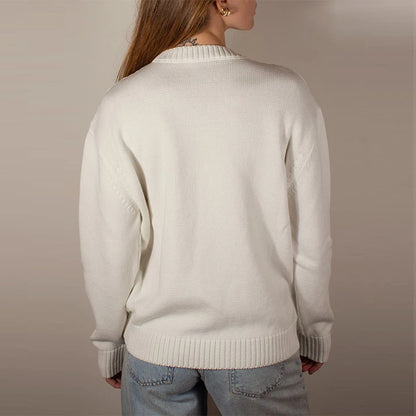 Pull en tricot Vintage à col rond pour femme