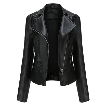 Veste en cuir Punk Rivet pour femme