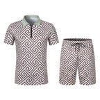 Ensemble deux pièces avec short et polo décontracté à manches courtes pour hommes