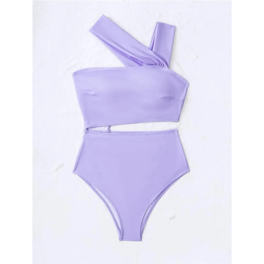 Maillot de bain une pièce découpé asymétrique pour femmes