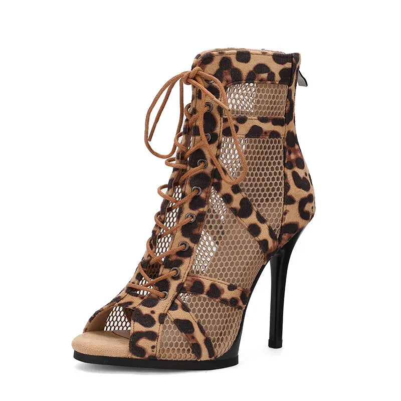 Sandales à talons hauts léopard pour femmes