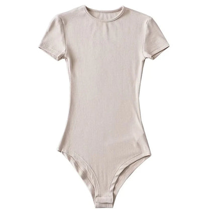 Body à manches courtes et col rond pour femme