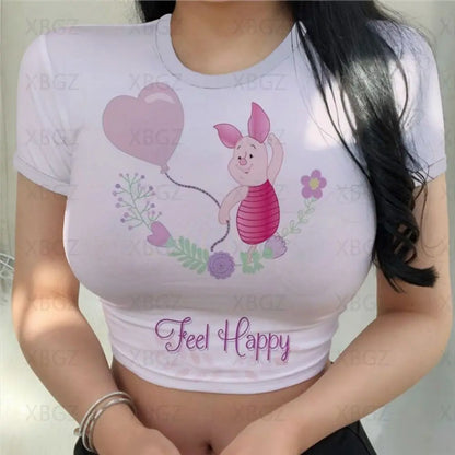 T-shirt Disney Winnie Ourson pour femmes haut court