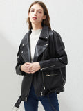Blouson en similicuir PU femme noir pour femmes