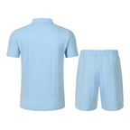 Ensemble deux pièces polo décontracté à manches courtes et short pour hommes