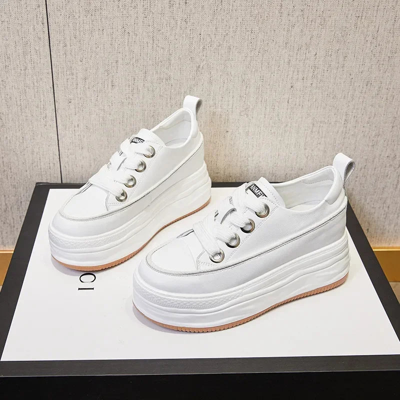 Baskets à plateforme en cuir pour femmes