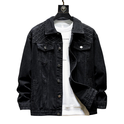 Veste en jean multi-poches pour hommes