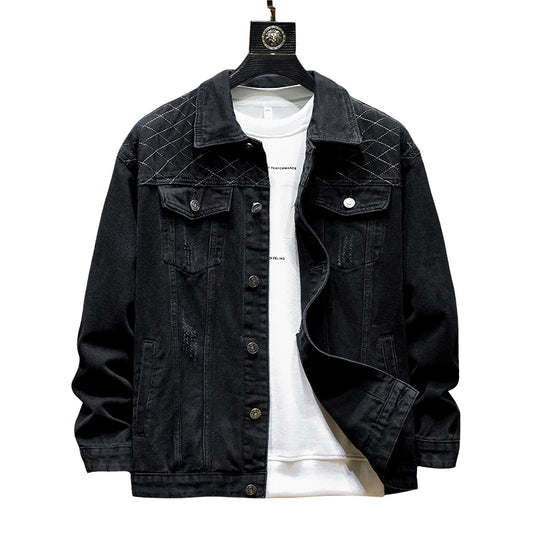 Veste en jean multi-poches pour hommes