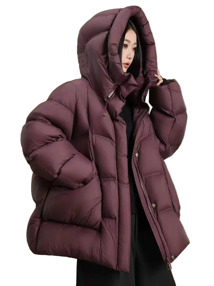 Doudoune à capuche épaisse pour femme