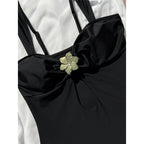 Maillot de bain une pièce à fleurs en métal pour femmes