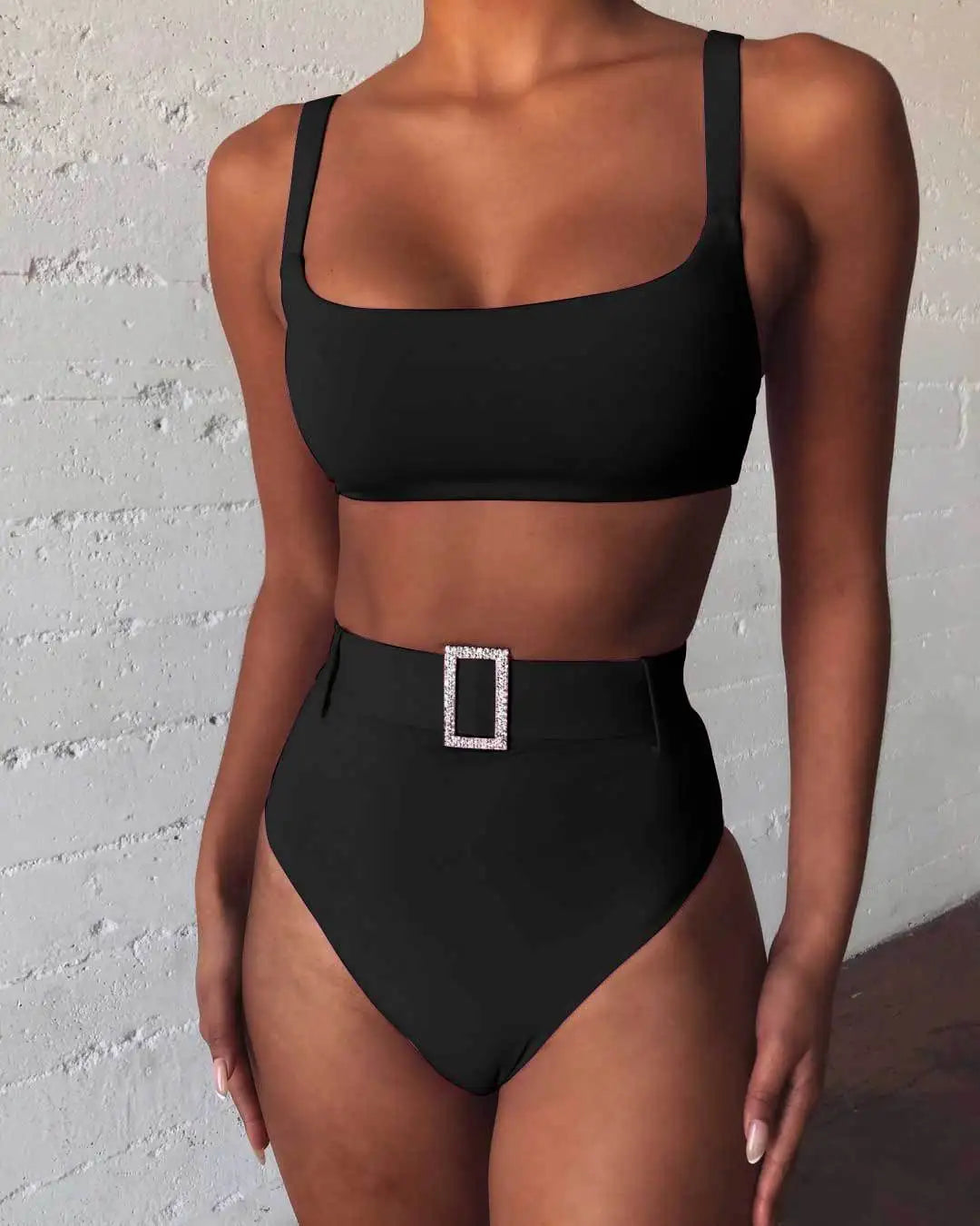 Maillots de bain deux pièces ceinture taille haute pour femmes