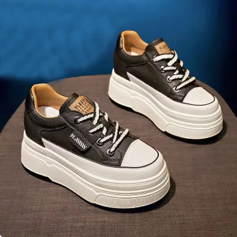 Baskets en cuir véritable pour femmes