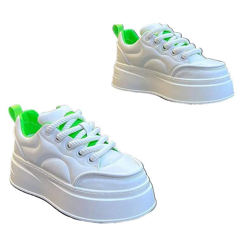 Baskets blanches à plateforme pour homme