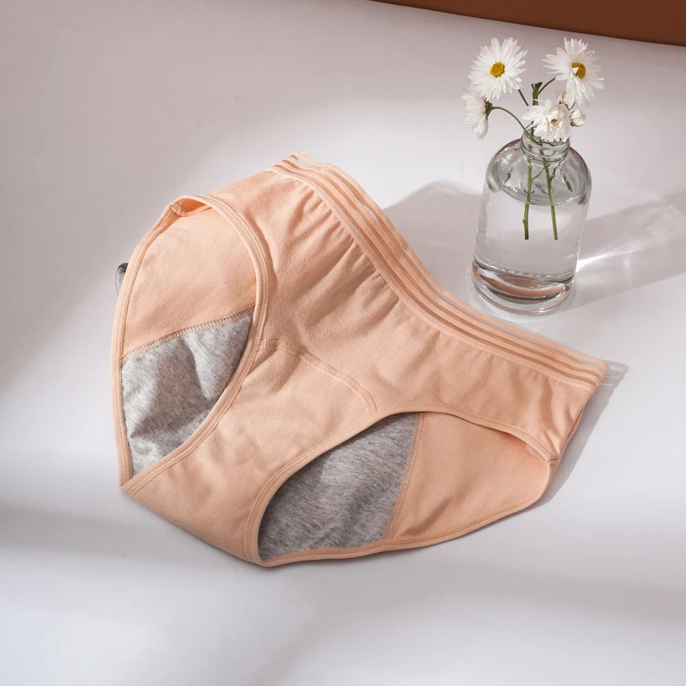 Culotte taille haute pour femme, sous-vêtement menstruel confortable, entrejambe en coton pur