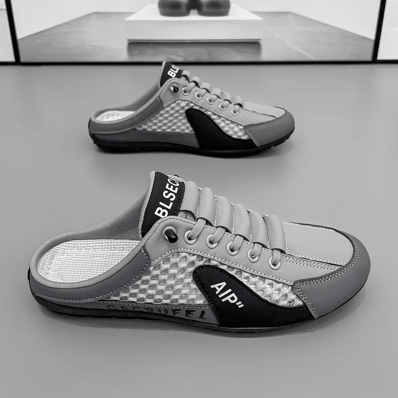 Demi-pantoufles d'été en maille pour hommes