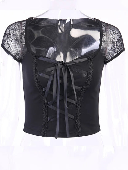 Tops vintage Y-Goth pour femmes, streetwear gothique, sexy, décontracté, maille