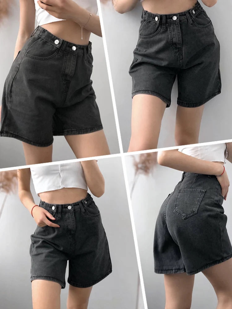 Shorts en jean décontracté pour femme coupe ample