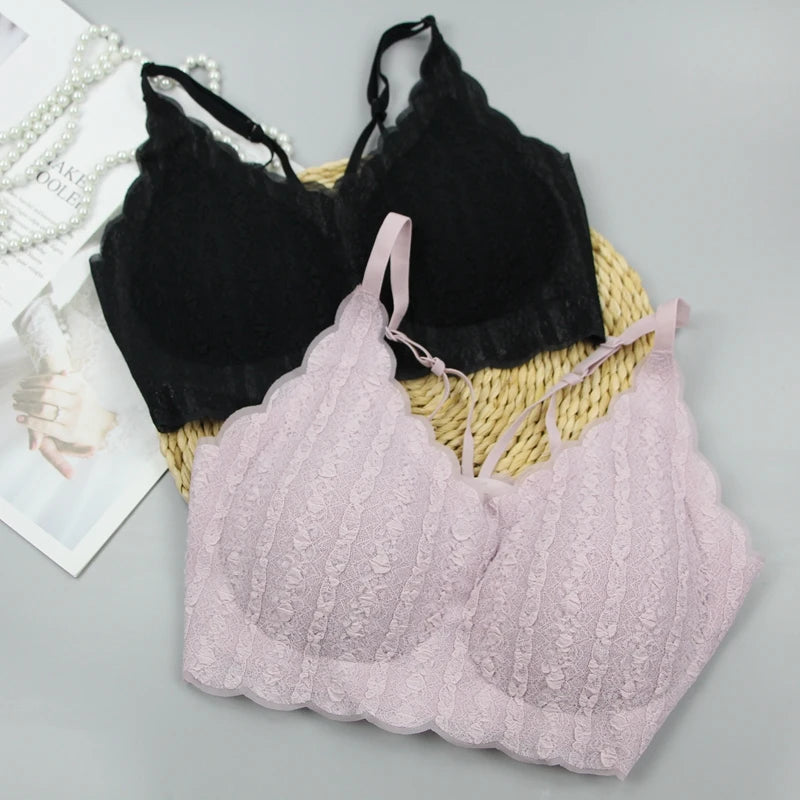 Soutien-gorge push-up brodés sans couture pour femmes