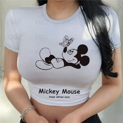 T-shirt Disney Mickey pour femmes haut court