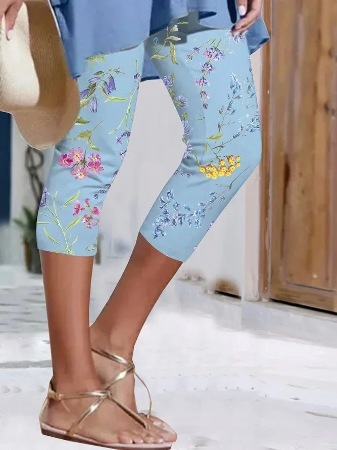 Leggings d'été à imprimé floral pour femmes