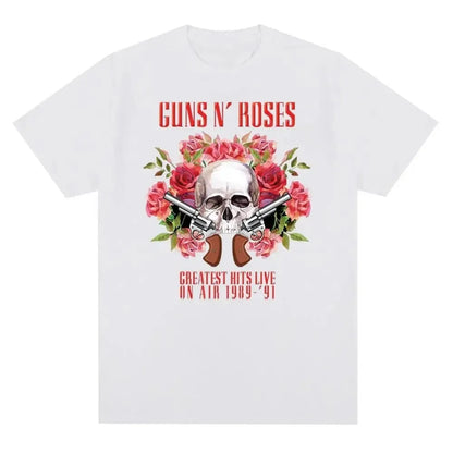 T-shirt noir femmes GUN N ROSES imprimé coton T-shirt à manches courtes