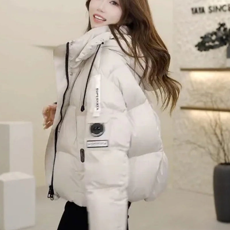 Manteau matelassées en patchwork de fourrure pour femmes