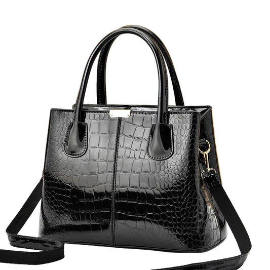 Sac à main en cuir brillant pour femmes