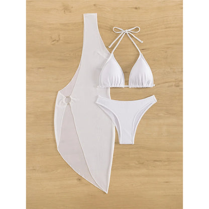 Maillot de bain trois pièces, sexy, col licou, bikini, ensemble pour femmes