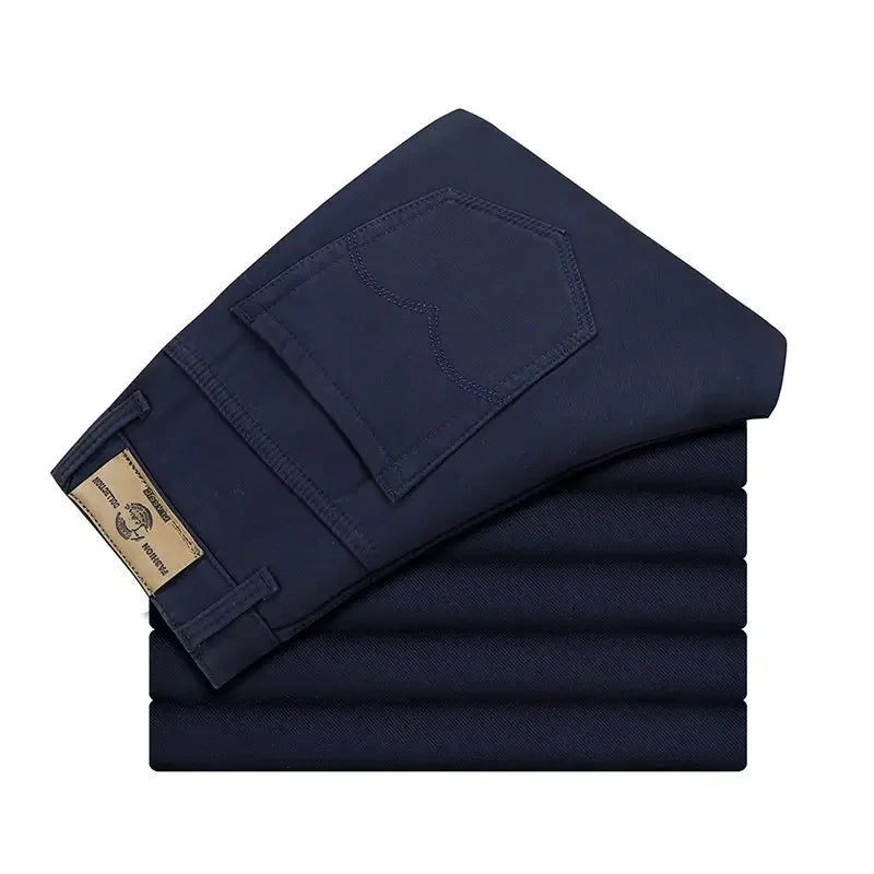 Pantalons décontractés couleur unie jambe droite coupe pour hommes