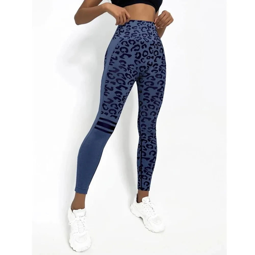 Leggings sans couture léopard pour femme