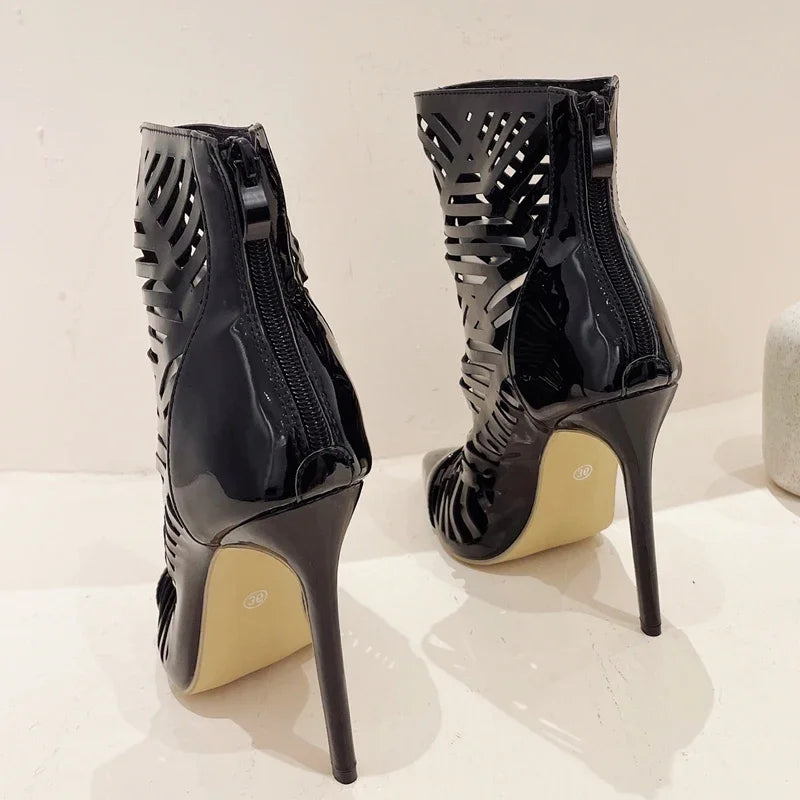 Bottines évider talons hauts pour femmes