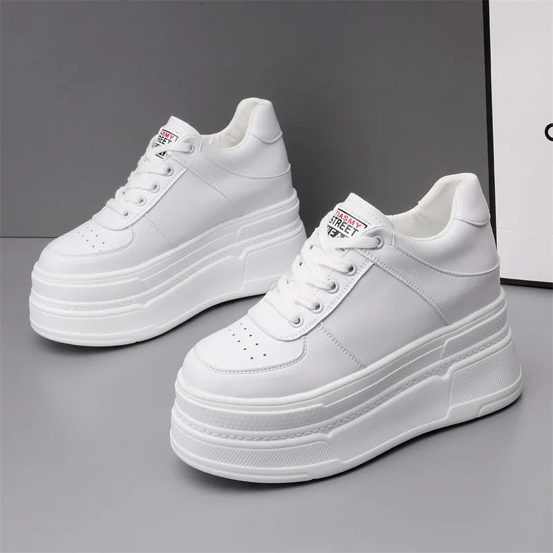 Baskets blanches en cuir pour femme