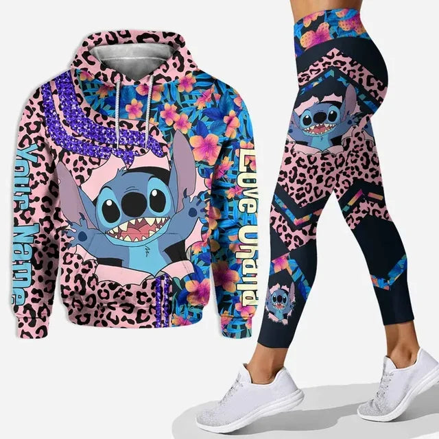 Ensemble sweat à capuche et Leggings Disney stitch  pour femme