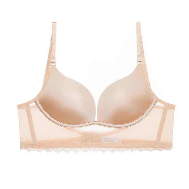 Soutien-gorge en dentelle sexy pour femme, sous-vêtement respirant, doux, sans couture, dos bas, solide, invisible