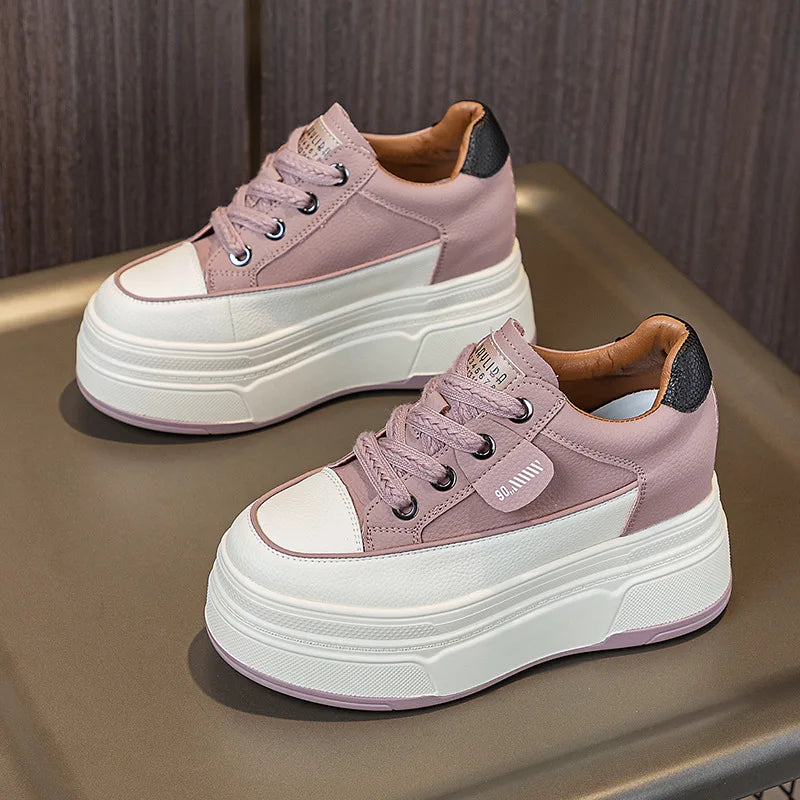 Baskets en cuir véritable femmes