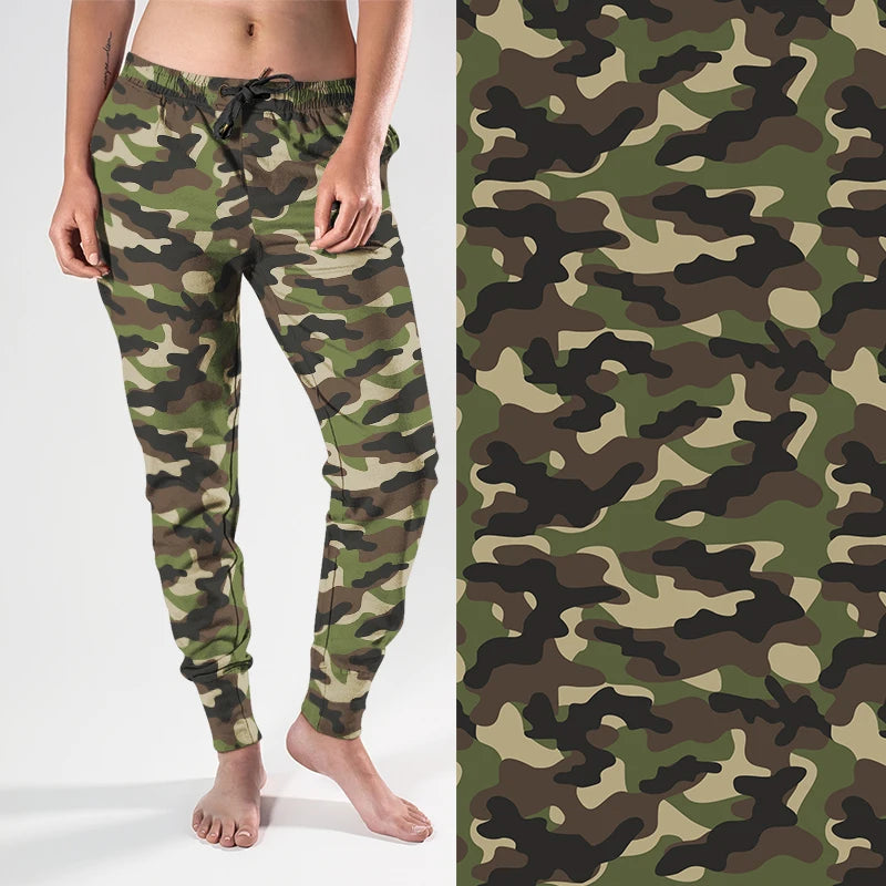 Pantalon de jogging pour femme avec imprimé camouflage 3D et poche