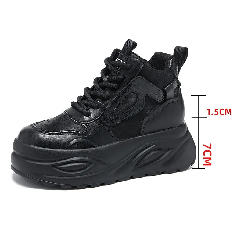 Basket en cuir véritable pour femme