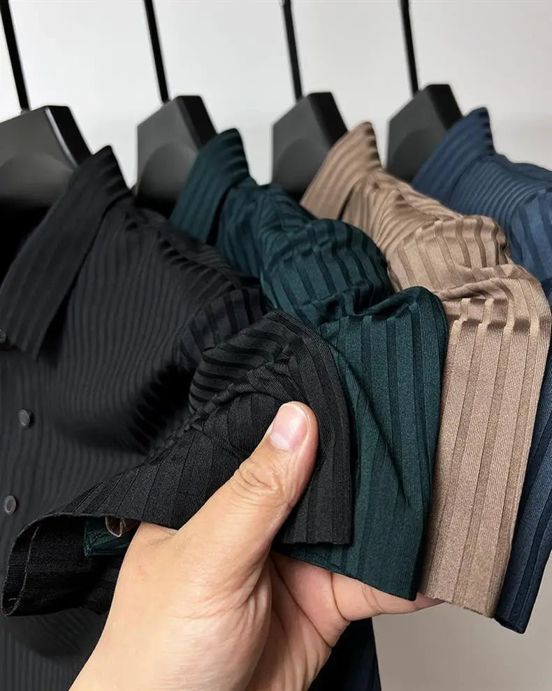 Polo décontracté à rayures pour hommes