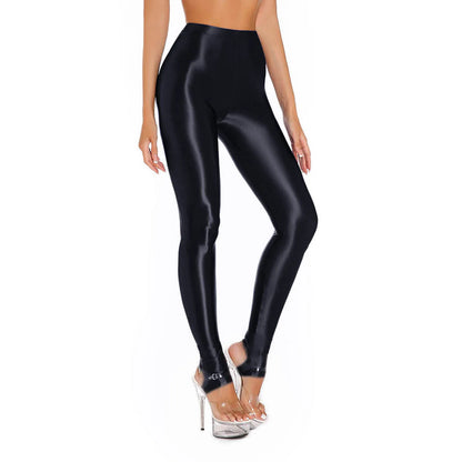 Leggings taille haute brillants pour femmes