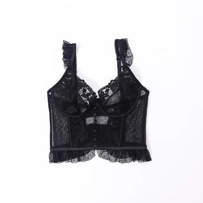 Ensemble de sous-vêtements français pour femmes, lingerie sexy, soutien-gorge push-up