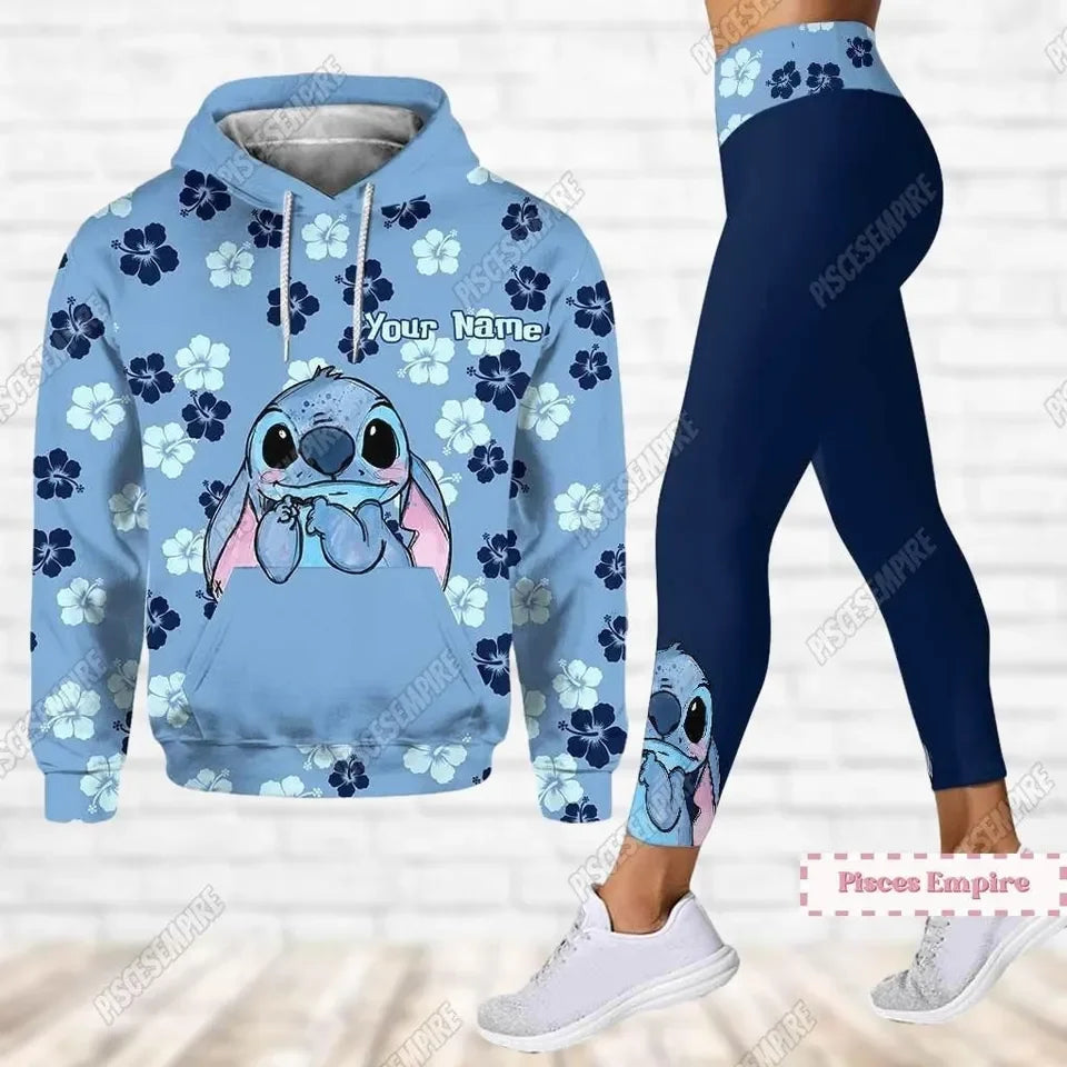 Ensemble sweat à capuche et Leggings Disney stitch  pour femme