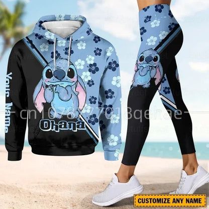 Ensemble sweat à capuche et Leggings Disney stitch  pour femme