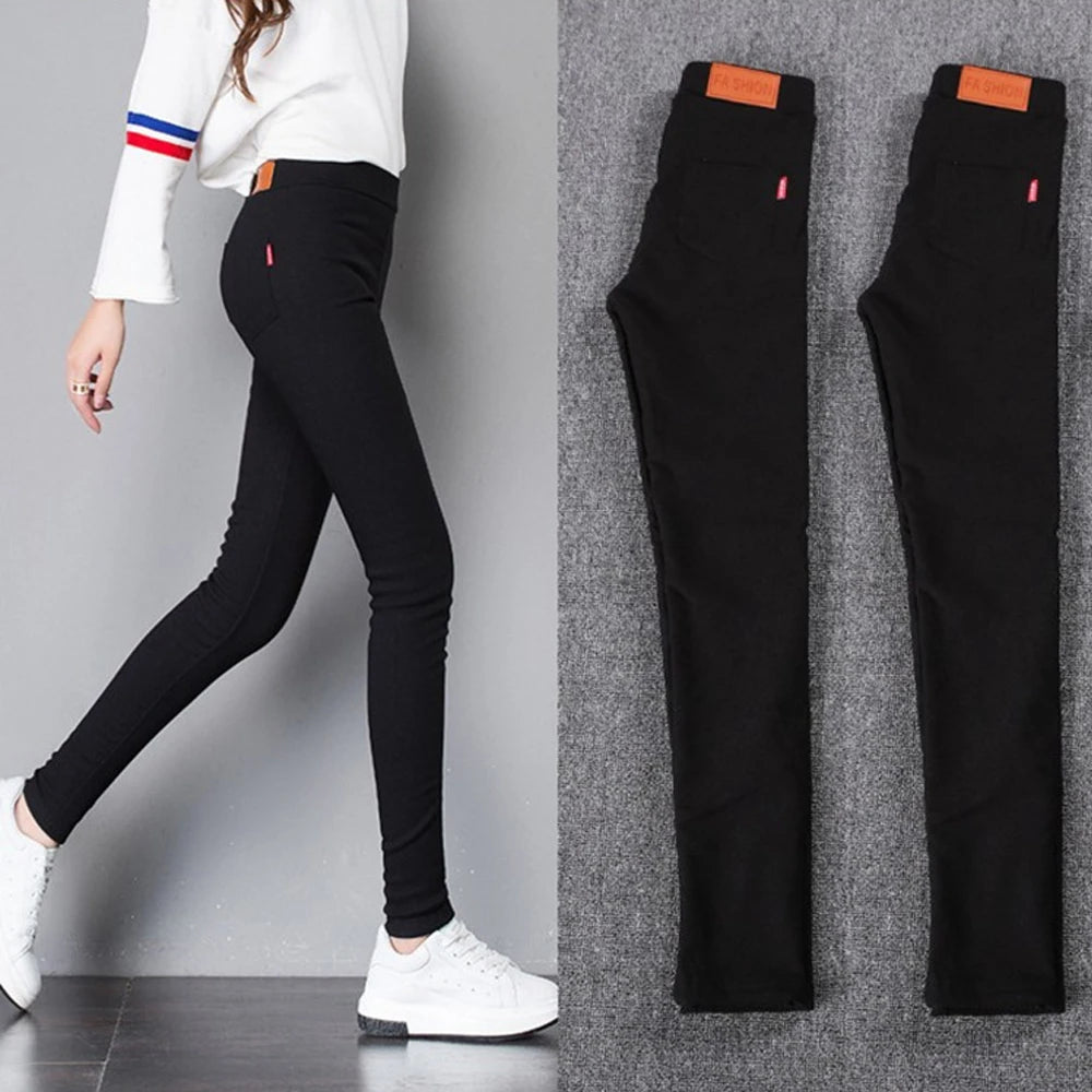 Leggings en laine d'agneau pour femme