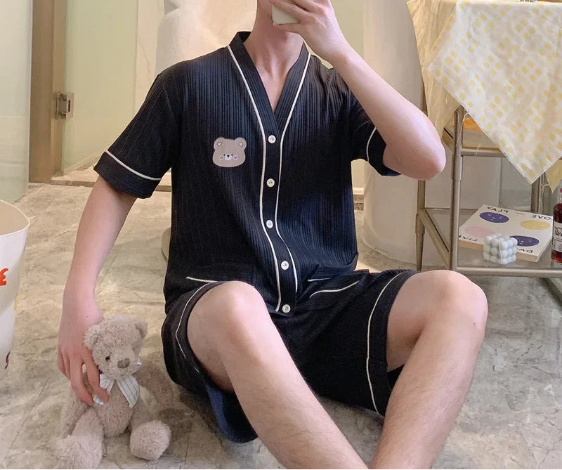 Pyjama d'été en coton pour hommes