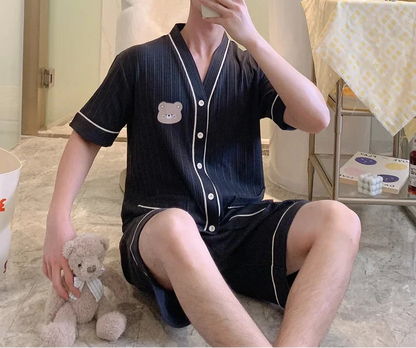Pyjama d'été en coton pour hommes